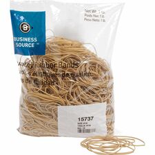 Business Source Quality Rubber Bands Size: #19 - 3.5" Length x 0.1" Width - Sustainable - Rubber - Crepe - 1250 / Pack