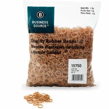 Business Source Quality Rubber Bands Size: #8 - 0.9" Length x 0.1" Width - Sustainable - Rubber - Crepe - 5200 / Pack