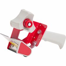 Business Source Pistol Grip Tape Dispenser 3" Core - Adjustable Tension Mechanism - Red - 1 Each