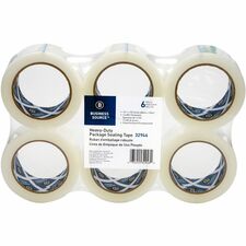 Business Source Heavy-duty Packaging/Sealing Tape 110 yd Length x 1.88" Width - 3" Core - Clear - 1.60 mil - Breakage Resistance - For Bonding, Packing - 6 / Pack