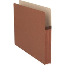 Business Source Straight Tab Cut Letter Recycled File Pocket 8 1/2" x 11" - 1 3/4" Expansion - Redrope - Redrope - Tyvek Gusset, Reinforced Gusset, Tear Proof, Sturdy, Durable - 30% Recycled - 25 / Box