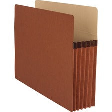 Business Source Straight Tab Cut Letter Recycled File Pocket 8 1/2" x 11" - 1200 Sheets Capacity - 5 1/4" Expansion - Redrope - Tear Proof, Tyvek Gusset, Reinforced Gusset, Sturdy, Durable - 30% Recycled - 10 / Box