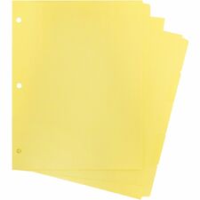 Business Source Mylar-reinforced Plain Tab Indexes 5 Write-on Tab(s) - 5 Tab(s)/Set - 8.5" Divider Width x 11" Divider Length - Letter - 3 Hole Punched - Canary Tab(s) - Hole-punched, Mylar Reinforcement, Mylar Reinforced Edge - 36 / Box