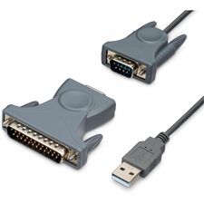 StarTech.com USB to RS232 DB9/DB25 Serial Adapter Cable - M/M 1 x 9-pin DB-9 RS-232 Serial - Male - 1 x USB 2.0 Type A - Male - Gray - 1 Each