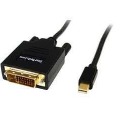 StarTech.com 6 ft Mini DisplayPort to DVI Cable - Male/Male 6 ft DisplayPort/DVI Video Cable Adapter for Video Device, Monitor, PC, MAC, iMac, MacBook, HDTV, MacBook Air, Mac mini - First End: 1 x 20-pin Mini DisplayPort Digital Audio/Video - Male - Secon