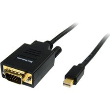 StarTech.com 6 ft Mini DisplayPort to VGA Cable - M/M 6 ft Mini DisplayPort/VGA Video Cable Adapter for Video Device, Monitor, iMac, MacBook, HDTV, Projector, Ultrabook, Notebook, Tablet - First End: 1 x 15-pin HD-15 - Male - Second End: 1 x 20-pin Mini D