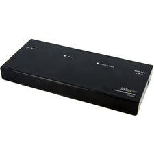 StarTech.com 2 Port DVI Video Splitter with Audio 1920 x 1200 - 32.81 ft Maximum Operating Distance - Audio Line In - Audio Line Out - DVI In - DVI Out - Aluminum - Black - TAA Compliant