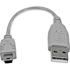 StarTech.com 6in Mini USB 2.0 Cable - A to Mini B 6" USB/USB Mini-B Data Transfer Cable for MP3 Player, PDA, Digital Camera, Smartphone, GPS, Portable Hard Drive, Desktop PC, MAC, Camcorder, Notebook - First End: 1 x 4-pin USB 2.0 Type A - Male - Second E