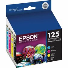 Epson DURABrite 125 Original Inkjet Ink Cartridge - Black, Cyan, Magenta, Yellow - 4 / Pack Inkjet - Black, Cyan, Magenta, Yellow - 4 / Pack