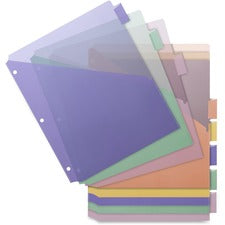 Business Source Double Pocket Index Dividers 8 Print-on Tab(s) - 8.5" Divider Width x 11" Divider Length - Letter - Plastic Divider - Multicolor Tab(s) - Insertable - 8 / Set