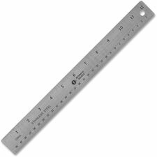 Business Source Nonskid Stainless Steel Ruler 12" Length - 1/16, 1/32 Graduations - Metric Measuring System - Stainless Steel - Silver - 1 Each