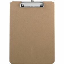 Business Source Flat Clip Clipboard 9" x 12 1/2" Sheet Size - Hardboard - Brown - 1 Each