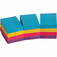 Business Source Extreme Color Adhesive Notes 1 1/2" Flag/Note Width x 2" Flag/Note Length - Rectangle - Unruled - Assorted - Self-adhesive, Repositionable, Solvent-free Adhesive - 12 / Pack