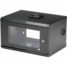 StarTech.com 6U 19" Wall Mount Server Rack Cabinet Acrylic Door For LAN Switch, Patch Panel, Server - 6U Rack Height x 19" Rack Width - Wall Mountable Enclosed Cabinet - Black - Steel - 110.50 lb Maximum Weight Capacity - TAA Compliant