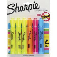 Sharpie Highlighter - Tank Chisel Marker Point - Yellow, Blue, Orange, Pink Ink - 6 / Pack