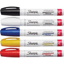 Sharpie Oil-Based Paint Marker - Medium Point Medium Marker Point - Assorted Ink - Oil Based - 5 / Pack