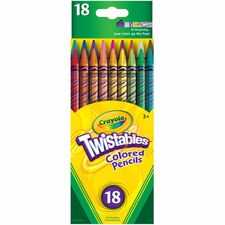 Crayola Twistables Colored Pencils Assorted Lead - Clear Plastic Barrel - 18 / Set