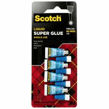 Scotch Super Glue Liquid - 0.05 grams Single-Use Tubes 0.02 oz - Clear - 4 / Pack