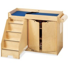 Jonti-Craft Pull-out Stairs Changing Table 3 Shelf(ves) - 39" Height x 48" Width x 22.50" Depth - Assembly Required - Acrylic, Baltic - 1 Each