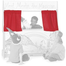 Jonti-Craft Imagination Station Curtains Accessory For Puppet Stand - 1 Each - Red