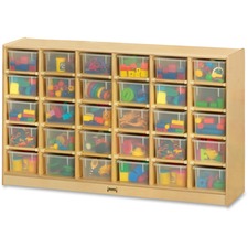 Jonti-Craft Rainbow Accents 30 Cubbie-trays Mobile Storage Unit 30 Compartment(s) - 35.50" Height x 57.50" Width x 15" Depth - Durable, Non-yellowing - Baltic - Rubber, Acrylic - 1 Each