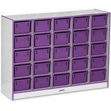 Jonti-Craft Rainbow Accents Cubbie-trays Storage Unit 25 Compartment(s) - 35.50" Height x 48" Width x 15" Depth - Laminated - Purple - Rubber - 1 Each