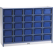 Jonti-Craft Rainbow Accents Toddler Single Storage 35.50" Height x 48" Width x 15" Depth - Durable, Laminated - Blue - Rubber - 1 Each
