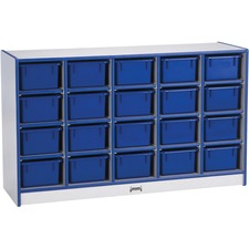 Jonti-Craft Rainbow Accents Cubbie-trays Storage Unit 29.50" Height x 48" Width x 15" Depth - Laminated, Durable - Blue - Rubber - 1 Each