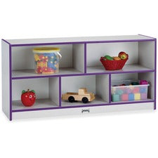 Jonti-Craft Rainbow Accents Low Open Single Storage Shelf 29.50" Height x 48" Width x 15" Depth - Durable, Laminated - Purple - Rubber - 1 Each