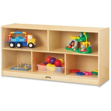 Jonti-Craft Rainbow Accents Toddler Single Mobile Storage Unit 5 Compartment(s) - 24.50" Height x 48" Width x 15" Depth - Durable - Baltic - Acrylic, Rubber - 1 Each