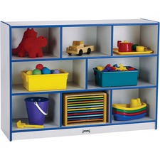 Jonti-Craft Rainbow Accents Super-size Mobile Storage 35.50" Height x 48" Width x 15" Depth - Durable, Laminated - Blue - Hard Rubber - 1 Each