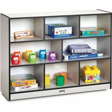 Jonti-Craft Rainbow Accents Super-size Mobile Storage 35.50" Height x 48" Width x 15" Depth - Durable, Laminated - Black - Hard Rubber - 1 Each