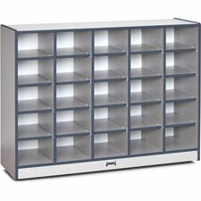 Jonti-Craft Rainbow Accents Toddler Single Storage 35.50" Height x 48" Width x 15" Depth - Laminated, Durable - Navy - Rubber - 1 Each