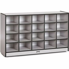 Jonti-Craft Rainbow Accents Toddler Single Storage 20 Compartment(s) - 29.50" Height x 48" Width x 15" Depth - Laminated, Chip Resistant - Black - Rubber - 1 Each