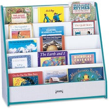 Jonti-Craft Rainbow Accents Laminate 5-shelf Pick-a-Book Stand 5 Compartment(s) - Compartment Size : 1" - 27.50" Height x 30" Width x 13.50" Depth - Durable, Laminated, Rounded Corner - Teal - 1 Each