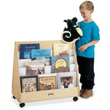 Jonti-Craft Rainbow Accents Double Sided Mobile Pick-a-Book Stand 8 Compartment(s) - Compartment Size : 1" - 30" Height x 30" Width x 16.50" Depth - Rounded Corner, Durable, Yellowing Resistant - UV Acrylic - Baltic - Birch Plywood - 1 Each