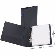 Avery&reg; Legal Durable Binder 2" Binder Capacity - Legal - 8 1/2" x 14" Sheet Size - 275 Sheet Capacity - 3 x 2" Ring(s) - Fastener(s): Round Ring - Pocket(s): 2, Internal - Polypropylene - Black - Recycled - Spine Label, Durable, Flexible, Sturdy, Rive