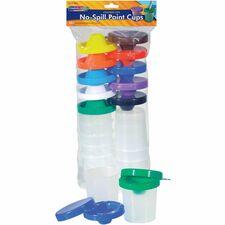 Creativity Street No-Spill Round Paint Cups With Colored Lids Assorted - 10 / Set
