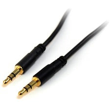 StarTech.com 15 ft Slim 3.5mm Stereo Audio Cable - M/M 15 ft Mini-phone Audio Cable for iPhone, Audio Device, iPod, Headphone, iPad, MP3 Player, Sound Card - First End: 1 x Mini-phone Stereo Audio - Male - Second End: 1 x Mini-phone Stereo Audio - Male -