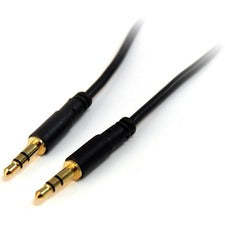 StarTech.com 3 ft Slim 3.5mm Stereo Audio Cable - M/M 3 ft Mini-phone Audio Cable for Audio Device, iPod, iPhone, MP3 Player, Headphone, Sound Card, Hi-Fi System - First End: 1 x Mini-phone Stereo Audio - Male - Second End: 1 x Mini-phone Stereo Audio - M