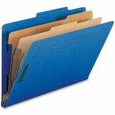 Nature Saver Legal Recycled Classification Folder 8 1/2" x 14" - 2" for Folder - 2 Divider(s) - 25 pt. - Dark Blue - 100% Recycled - 10 / Box