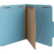 Nature Saver 1/3 Tab Cut Letter Recycled Classification Folder 8 1/2" x 11" - 2" for Folder - Top Tab Location - 1 Divider(s) - 25 pt. - Blue - 100% Recycled - 10 / Box