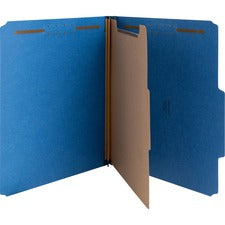 Nature Saver Letter Recycled Classification Folder 8 1/2" x 11" - 2" for Folder - Top Tab Location - 1 Divider(s) - 25 pt. - Blue - 100% Recycled - 10 / Box