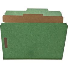 Nature Saver Letter Recycled Classification Folder 8 1/2" x 11" - 2" for Folder - Top Tab Location - 1 Divider(s) - 25 pt. - Green - 100% Recycled - 10 / Box