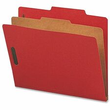 Nature Saver Letter Recycled Classification Folder 8 1/2" x 11" - 2" for Folder - 1 Divider(s) - 25 pt. - Bright Red - 100% Recycled - 10 / Box
