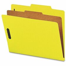 Nature Saver Letter Recycled Classification Folder 8 1/2" - 2" Expansion - 2" for Folder - Top Tab Location - 1 Divider(s) - 25 pt. - Yellow - Eco-friendly, Durable - 100% Recycled - 10 / Box