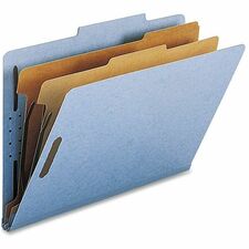 Nature Saver Legal Recycled Classification Folder 8 1/2" x 14" - 2" for Folder - 2 Divider(s) - 25 pt. - Blue - 100% Recycled - 10 / Box