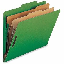 Nature Saver Legal Recycled Classification Folder 8 1/2" x 14" - 2" for Folder - 2 Divider(s) - 25 pt. - Green - 100% Recycled - 10 / Box