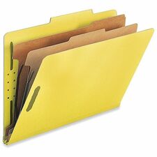 Nature Saver Legal Recycled Classification Folder 8 1/2" x 14" - 2" for Folder - 2 Divider(s) - 25 pt. - Yellow - 100% Recycled - 10 / Box