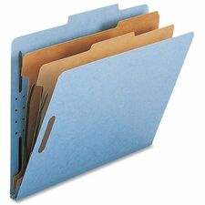 Nature Saver Letter Recycled Classification Folder 8 1/2" x 11" - 2" for Folder - 2 Divider(s) - 25 pt. - Blue - 100% Recycled - 10 / Box
